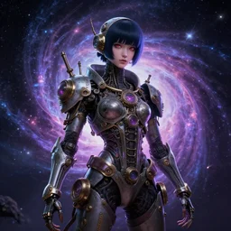 fractal cosmic steampunk biopunk cyberpunk bioshock goth lofi anime cosplay divine giger portrait, pixar style, by tristan eaton stanley artgerm and tom bagshaw.