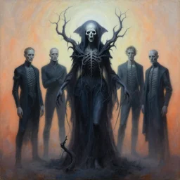 painting of bloodborne in a nutshell, by zdzislaw beksinski, by dariusz zawadzki, by john jude palencar, by micheal whelan, gothic, surrealism, cosmic horror, lovecraftian, cold hue's, warm tone gradient background, concept art, beautiful composition