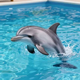 a dolphin in a swimming pool, 3 d octane render, trending on artstation