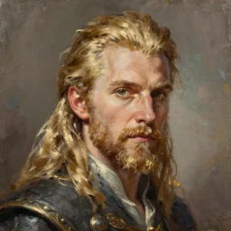 a _ fantasy _ style _ portrait _ painting _ of wizard male, medium length hair, blonde pulled back side part and blonde stubble, brown eyes, rpg dnd oil _ painting _ unreal _ 5 _ daz. _ rpg _ portrait _ extremely _ detailed _ artgerm _ greg _ rutkowski _ greg