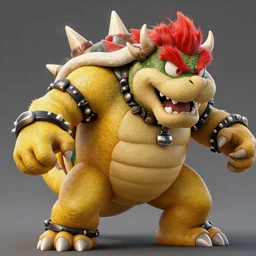 detailed concept art of a huge giant bowser by cheng yi and luolin, aartstation, artstationhd, detailed scales, spiky collar and red hair, bowser, bowser nintendo, koopa, ~ bowser # bowser ( ( mario ) ) bcy. net, realistic. cheng yi