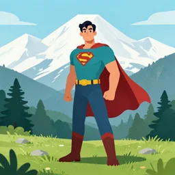 super hero inspired by the white mountains, nature man, illustrator, trending on artstation, digital art