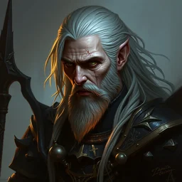 an concept art of the scaven king, pale hair, one eye, intricate details, detailed face, detailed armour, artstation, epic pose, ambient light, by rembrandt