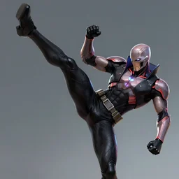 ultron doing a high kick, a page from cyberpunk 2 0 2 0, style of paolo parente, style of mike jackson, adam smasher, johnny silverhand, 1 9 9 0 s comic book style, white background, ink drawing, black and white, colouring pages