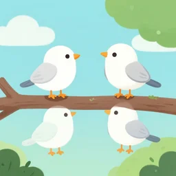birds simple animated kurzgesagt style