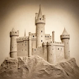 castle carved out of a mountain, matte painting