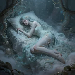 A figure invades a sleeper’s reality from their dream. Otherworldly, fantasy, trending on artstation, high resolution