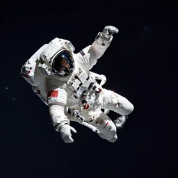 man falling in space