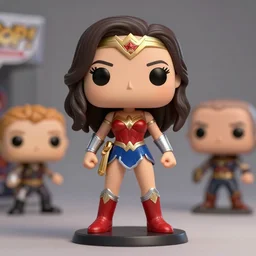 fashion model full body character gal gadot face as wonder woman action figure funko pop, nendoroid, octane render, cgsociety,, anime, disney, pixar, 8 k, hd, dof, volumetric lighting cute, by alex ross