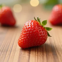 a strawberry, cedar - wood, bokeh photography