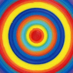 concentric circles, painting, vibrant colors