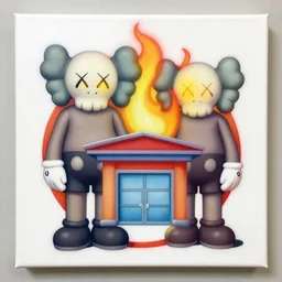 fire station logo by shusei nagaoka, kaws, david rudnick, airbrush on canvas, pastel colors, cell - shaded, 8 k