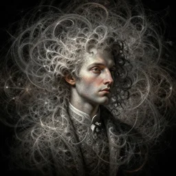 symmetry!! decimononic portrait of an elegant poet, wlop, fractal, intricate, highly detailed, dynamic lighting, digital art, digital painting, artstation, sharp focus, illustration, art by artgerm and greg rutkowski and moebius, 8 k