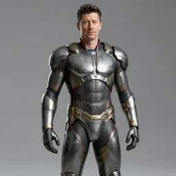 robert lewandowski photorealistic full face photo, suit marvel superhero, 4 k, detailed, pic, full body elegant, ultra detailed, metallic armor, octane render, depth of field