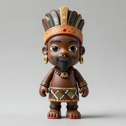 african tribal chief vinyl art toy, detailed product photo,