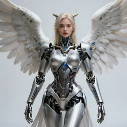 photo of a gorgeous young mechanical angel woman science fiction in the style of stefan kostic, realistic, sharp focus, 8 k high definition, insanely detailed, intricate, elegant, art by stanley lau and artgerm