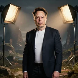 elon musk, magic environment, unreal 5, hyperrealistic, realistic, photorealistic, dynamic lighting, highly detailed, cinematic landscape, studio landscape, studio lighting