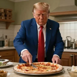 film still of trump making a pizza in the new avengers movie, 4 k