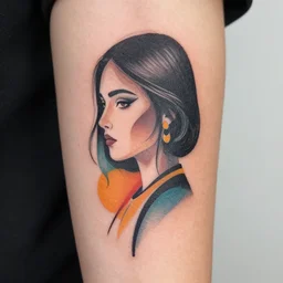 a tattoo inspired by the musical artist aurora, abstract, pritty.