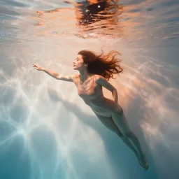 mesmerizing hyperrealistic underwater photo of very beautiful white wall with beautiful contrast of light and shadow, orange to blue gradient, immense detail, surreal, sony 1 7 mm