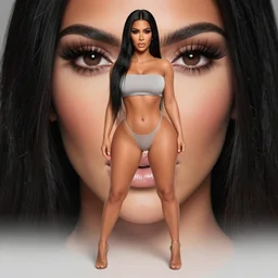 hyperrealistic full body portrait, Kim kardashian wearing 6 inch high heels and 3 inch tube top. stunning 3d render inspired art by István Sándorfi and Greg Rutkowski, perfect facial symmetry, perfect eyes, realistic, highly detailed attributes and atmosphere, 8k octane extremely hyper-detailed render, post-processing, masterpiece