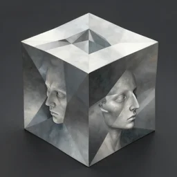 multi dimension tesseract hybrids with impossible non Euclidian geometry representing the human soul in the style of adam gray