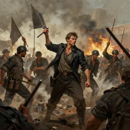 Workers struggle against the bourgeoisie, workers revolution, Greg Rutkowski, digital art, trending on artstation, cinematic
