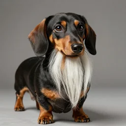 dachshund with a ancient traditional chinese beard - 9
