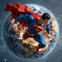 superman punching through the earth, stylized, artgerm, artstation, hd, cgsociety, cgi, realistic, dramatic, cinematic, artistic, trending, detailed