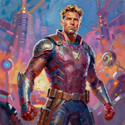 enviroment concept art of guardians of galaxy movie, vibrant colors, cinematic shot, oil painting by jama jurabaev, extremely detailed, brush hard, artstation, for aaa game, high quality, brush stroke