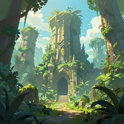 epic professional digital art of a fantasy jungle ruins cgsociety wlop behance by pixiv