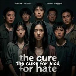 the cure for hate, by Victo Ngai and James Gilleard and Bruce Pennington, Sung Choi, Mitchell Mohrhauser, Maciej Kuciara, Johnson Ting, Maxim Verehin, Peter Konig, 8k photorealistic, cinematic lighting, HD, high details, dramatic, dark atmosphere, trending on artstation