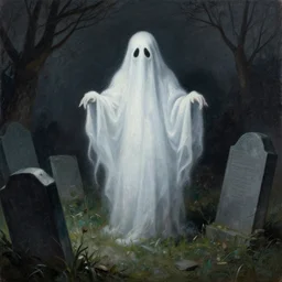 nizovtsev victor painting of a strange ghost in a graveyard