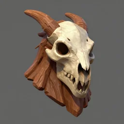 brown wooden festeroot dragonskull treant head, stylized stl, 3 d render, activision blizzard style, hearthstone style, darksiders art style, greg rutkowski style