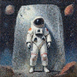 A futuristic cosmonaut standing in front of an epic shiny metal monolith wall, oil on canvas, by Simon Stalenhag, by Zdzisław Beksiński, by Bruce Pennington, masterpiece, trending on artstation, featured on pixiv, cinematic composition, concept art, dramatic lighting, aesthetic, planets, stars, asteroids, no frames, 8K