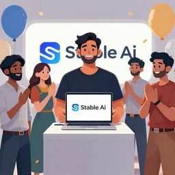 Kaliyuga gets hired at stable ai, big celebration, digital art