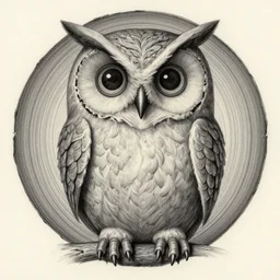 surrealist drawing painting of a tree rings in the shape of an owl in the style of H. R. Giger