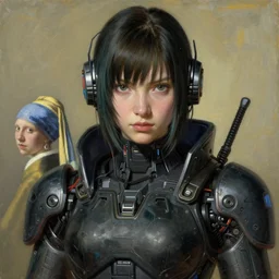 full character portrait max mad cyberpunk, future tech solider girl character design, final fantasy face, painting by gaston bussiere, katsuya terada, nc wyeth, greg rutkowski, craig mullins, vermeer, trending on artstation, jeffery catherine jones
