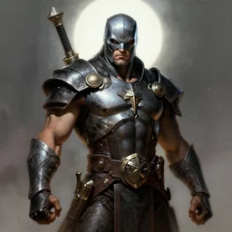 cyber barbarian male warrior portrait by frank frazetta