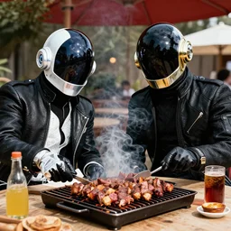 daft punk at a barbeque