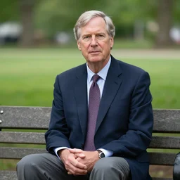 photograph portrait of Mitch McConnell sitting on a park bench, sigma 85mm f/1.4, 4k, depth of field, high resolution, 4k, 8k, hd, full color