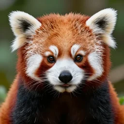 an amber red panda, symmetrical, highly detailed, digital art, sharp focus, trending on art station