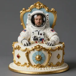rococo baroque rococo baroque portrait painting astronaut Greg Hildebrandt high detail ornate fancy cake