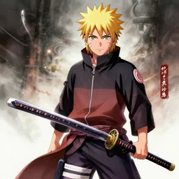 a unique katana with an epic design by masashi kishimoto, hyper-detailed digital painting