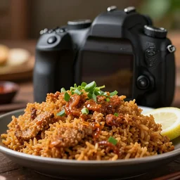 close - up focused dslr photograph of an papua new guinea dinner, 8 k, high detail, volumetric lighting, hyperrealism, aesthetically pleasing, studio lighting, trending