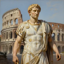 Trending on artstation, Rome during emperor Nero\'s prime, detailed matte painting, oil on canvas