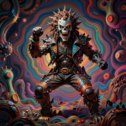 bruiser brody gets his revenge, psychedelic, madness, intense, painted by giger