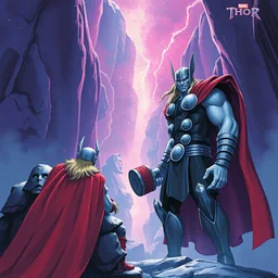 marvel, thor and hammer, artwork by nicholas roerich
