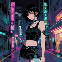 synthwave urban grunge by hokusai