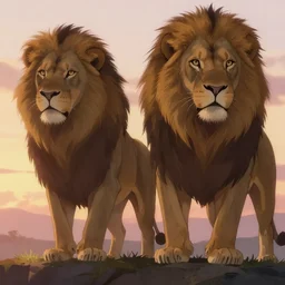 anime lions and sunrise